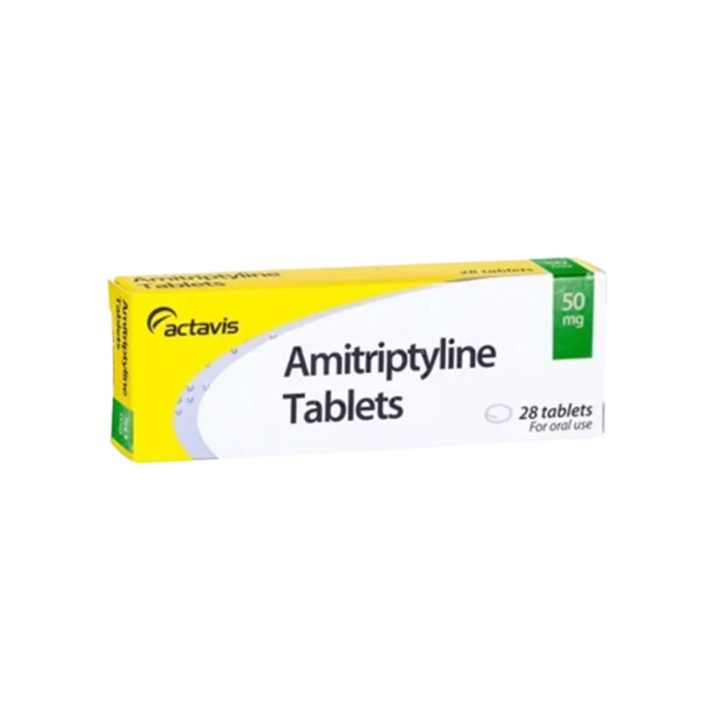 Amitriptyline 50mg tablets used for depression, anxiety, and nerve pain treatment