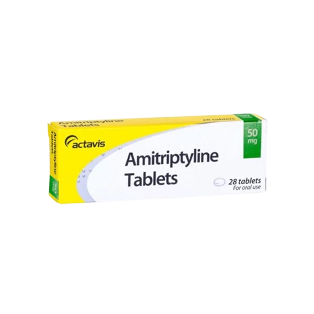Amitriptyline 50mg tablets used for depression, anxiety, and nerve pain treatment