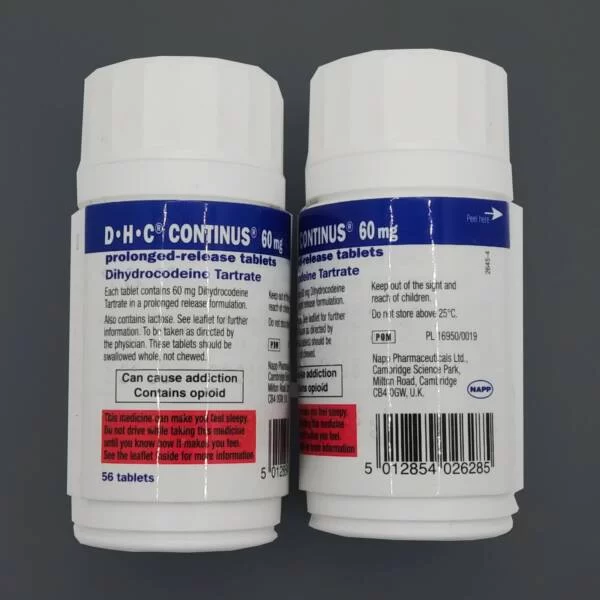 DHC Continus 60mg tablets containing dihydrocodeine for moderate to severe pain relief